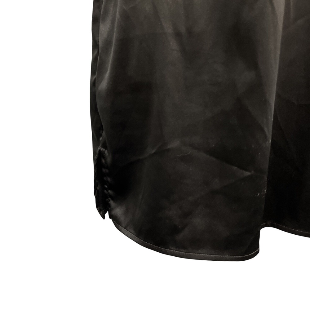 Black Satin Y2K Slip Dress Lace Trim Mini Size XS‎ Event Whimsigoth Fairy Grunge - Picture 4 of 11